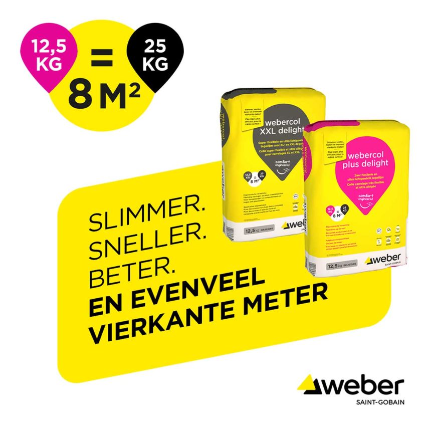 Weber lanceert 2 revolutionaire delight tegellijmen